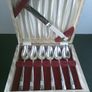 Vintage Art Deco boxed set of silver plated EPNS grapefruit knife and spoons Image 7