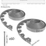 20m Flexible Lawn Edging, Plastic Garden Edging Border with 60 Strong Securing Pegs, Height 5cm, Grey Image 3
