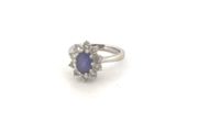 18kt White Gold Diamond And Tanzanite Ring