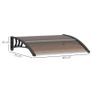 Curved Window Door Canopy Aluminium Rigid Plastic Polycarbonate Fixed Outdoor Awning Modern Design UV Water Rain Resist 100 x 75cm Brown Image 2