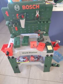 Bosch toy work station with functioning drill and other accessories