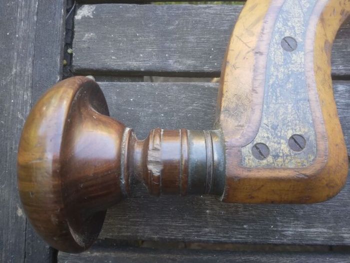 Antique Beech And Brass Brace