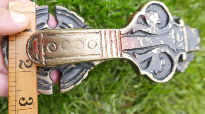 Victorian Heavy Door Brace Set - Letter Plate set  Brass Lion Face  Centre Knob Brass Door Knocker and Letter plate