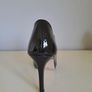 Black Patent High Heel Court Shoe Size 4 Image 2