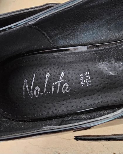 No-l-ita Italian designer Black Genuine Leather Mary Jane Pump Heels RRP 150E
