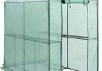 Foil Greenhouse Tomato House Plant House with 4 Shelves Roll-Up Door