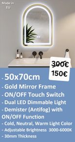 LED Bathroom Mirror Antifog Demister
