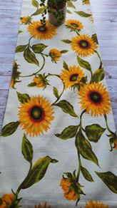 Handmade " Sunflowers "table runner  33cm x 170cm