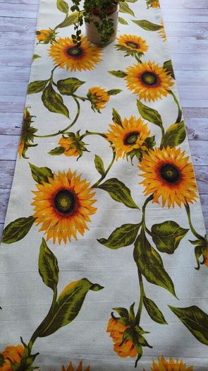 Handmade " Sunflowers "table runner  33cm x 170cm