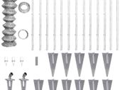 Chain Link Fence with Posts Spike Galvanised Steel 25x0.8 m