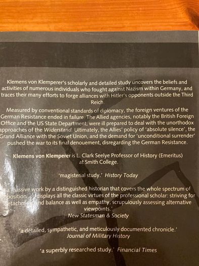 War book: 'German resistance against Hitler.The search for allies abroad 1938-1945'