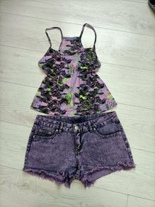 Purple Co-ord shorts & top