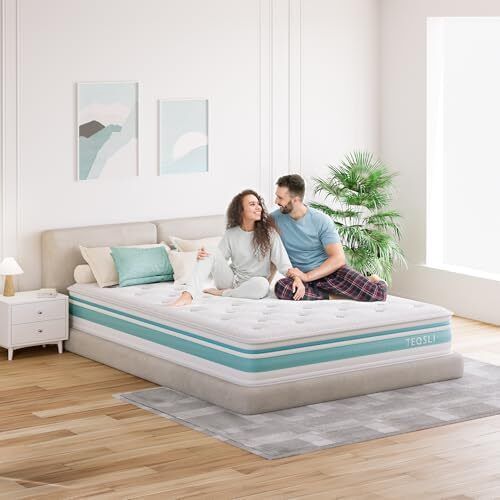 4FT6 Double Mattress, 10 Inch Gel Memory Foam Hybrid - 7 Zone Orthopedic Pocket Sprung Mattress, Medium Firm for Back Pain Relief, 135x190x25 cm