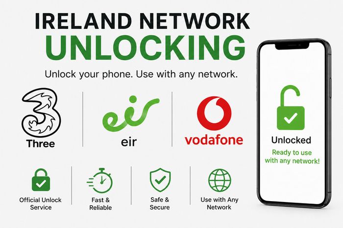 3 Three Eir Vodafone All iPhone Models 17 Pro Max Unlock Service Unlocking Ireland