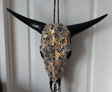 Glass Insert Bull Skull
