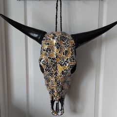 Glass Insert Bull Skull