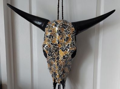 Glass Insert Bull Skull
