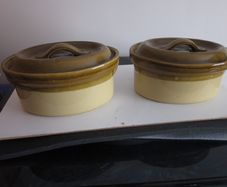 TG Green "Granville" Two Ceramic Oval Casserole Lidded Dishes