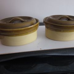 TG Green "Granville" Two Ceramic Oval Casserole Lidded Dishes