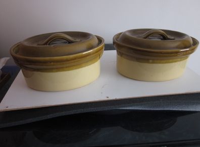 TG Green "Granville" Two Ceramic Oval Casserole Lidded Dishes