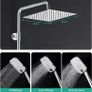 Shower Riser Rail Kit, with 10"(25cm) Square Rainfall ShowerHead and Handheld, 1.6m Hose Without Mixer, Shower Column for Bathroom, Chrome Image 4