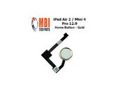 iPad Air 2 Mini 4 Pro 12.9 Replacement Home Menu Button and Flex for White Gold