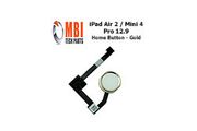iPad Air 2 Mini 4 Pro 12.9 Replacement Home Menu Button and Flex for White Gold