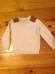 Age 18-24 Months Cream Jumper with Suede Patches
