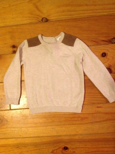 Age 18-24 Months Cream Jumper with Suede Patches