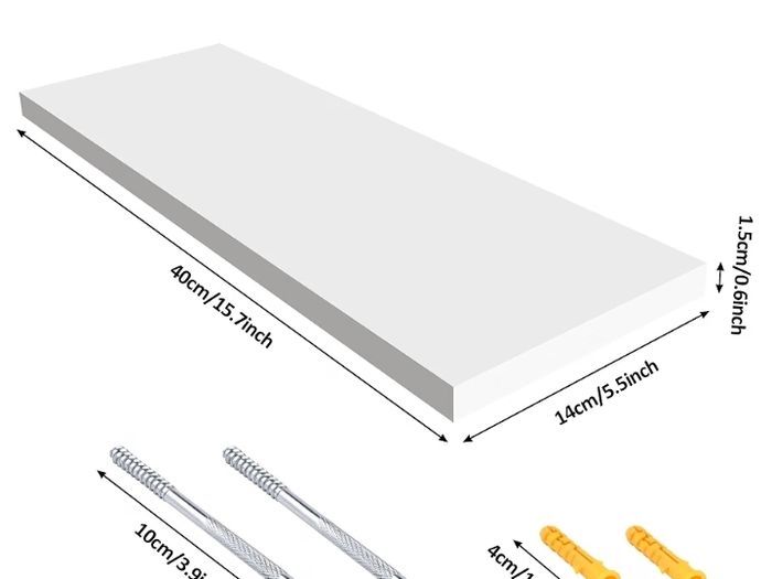 3PCS Floating Shelves for Wall, Modern Seamless Mounting, Wooden Wall Mounted Shelves for Living Room, Bedroom, Bathroom,Kitchen, Home Office, Laundry Room (White)