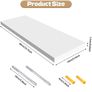 3PCS Floating Shelves for Wall, Modern Seamless Mounting, Wooden Wall Mounted Shelves for Living Room, Bedroom, Bathroom,Kitchen, Home Office, Laundry Room (White) Image 2