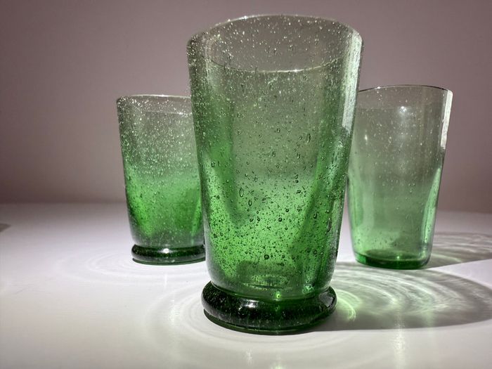 Vintage 1960s Green Controlled Bubble - Shot Glasses (Set of 5)