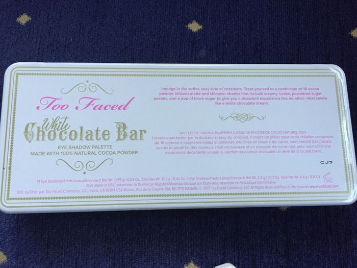 Too Faced White Chocolate Bar Eyeshadow Palettes
