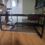 Black glass round coffee table Image 3