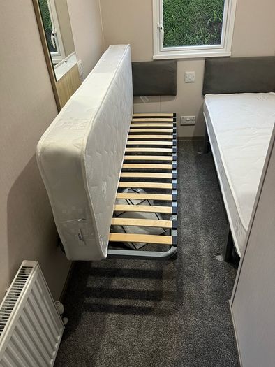 2 x single compact beds and mattress