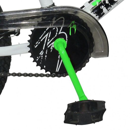 10" Rooster NO MERCY, 18" Wheel, White/Neon Green
