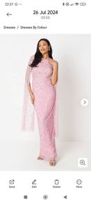 embellished coast long pink dress