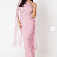 embellished coast long pink dress