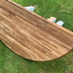 Very large solid wood breakfast bar table