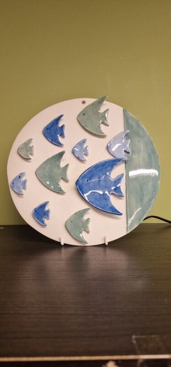 Hand crafted porcelain Fish Plaque made in Cahersiveen