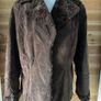 Shearling coat jacket fur suede leather women Gerry Webber size 10-12 brown Image 2