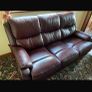 Burgundy comfy couch and arm chair Image 3
