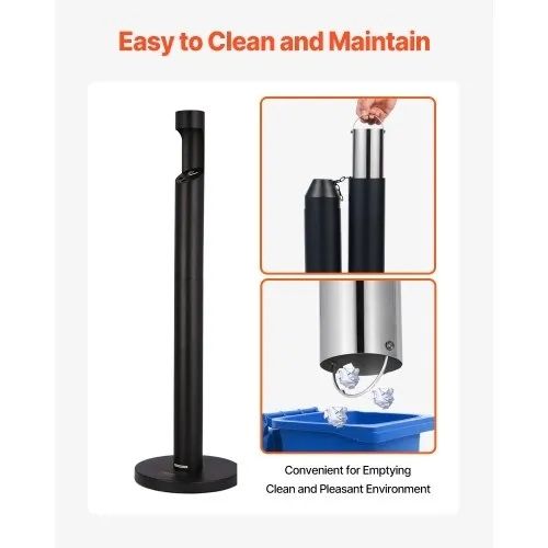 Cigarette Butt Receptacle, Commercial Cylinder Cigarette Butt Container, Freestanding and Weatherproof Outdoor Cigarette Butt Disposal for Garden
