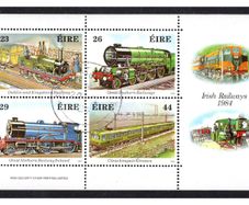 1984 Ireland 150th Anniversary of Irish Railways Miniature Sheet Fine Used with Dublin (Baile Atha Cliath) Cancel