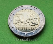 Luxembourg 2017 year Uncirculated 2 Euro coin.