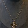 Antique Edwardian 9ct Gold Green Garnet Openwork Pendant & Belcher Chain Necklace Image 5