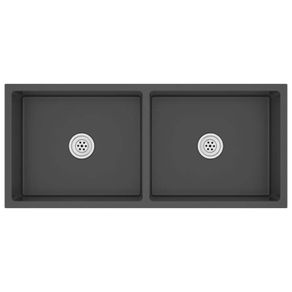 Handmade Kitchen Sink with Strainer Black Stainless Steel
