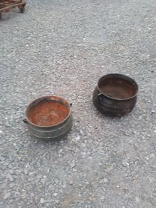 metal garden pots
