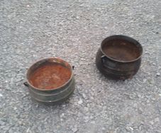 metal garden pots