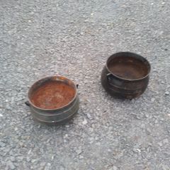 metal garden pots